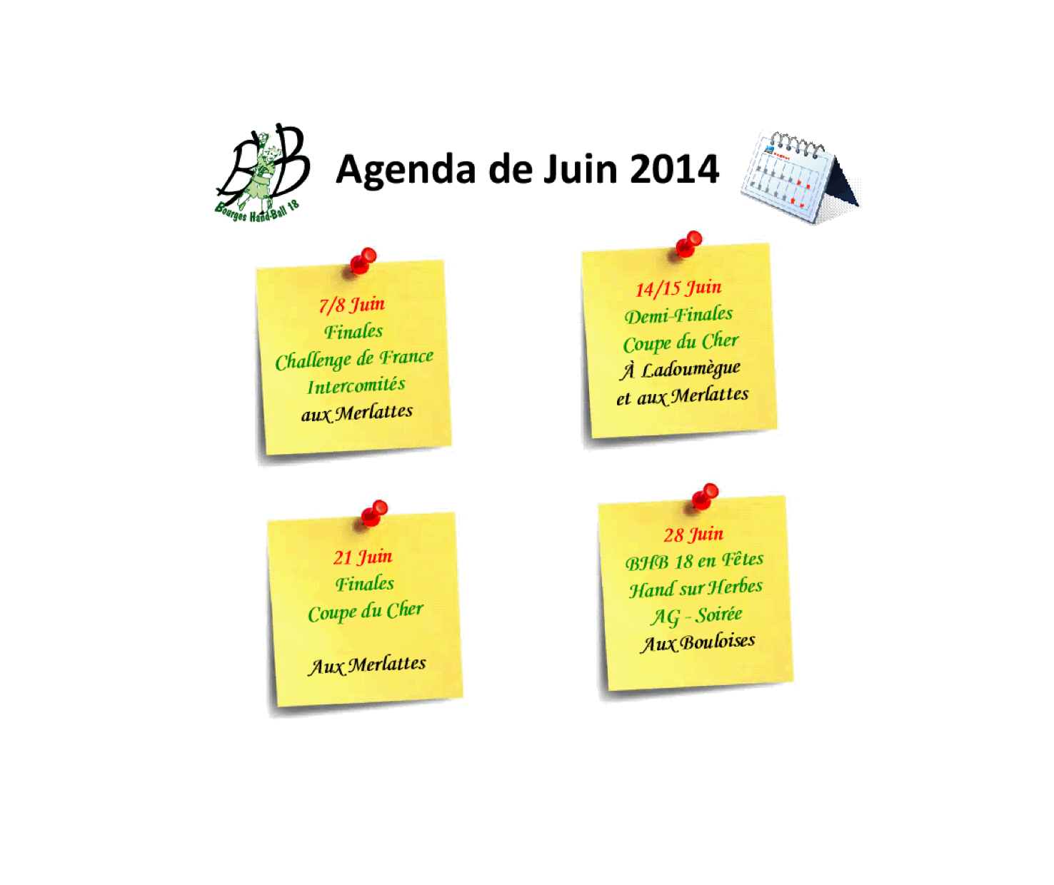 L’Agenda de Juin du Bourges Hand-Ball 18