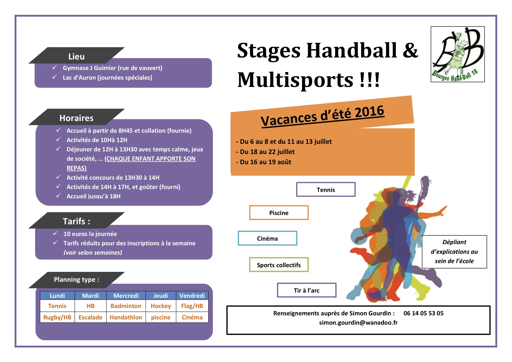 Stages d’été Handball et Multisports