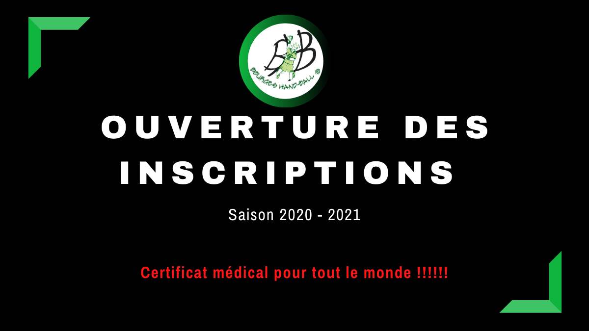 Inscription saison 2020-2021 : Certificat médical pour tout le monde !!!!